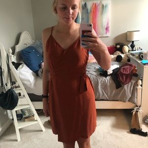 ⭐️(3 for $30) Burnt Orange Wrap Dress